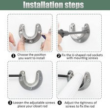 6 Packs Stainless Steel Closet Pole Sockets- Closet Rod End Supports, Flange ...