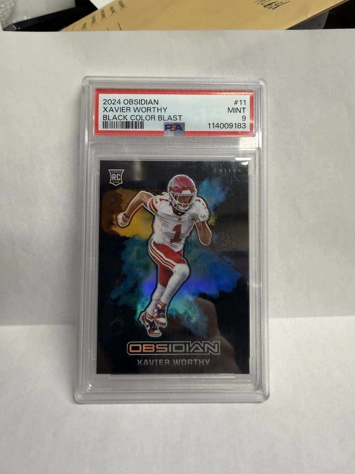 2024 Panini Obsidian - Black Color Blast Xavier Worthy #11 (RC)