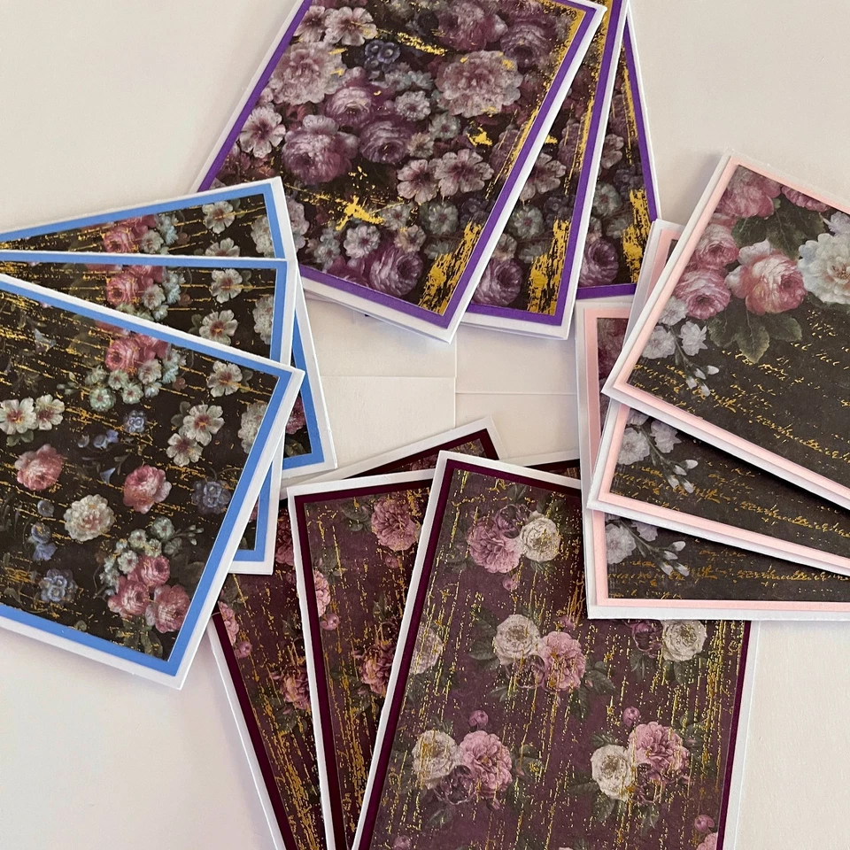 12 StampIn’ Up! Tarjetas de felicitación y sobres inspirados, detalles dorados, en blanco, flor Foto 2 de 4