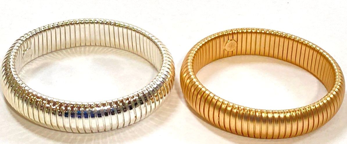 2 Stretchable Coiled Bangle Bracelets - image 1