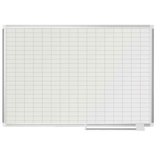 MasterVision Magnetic 1x2 Grid Planner White 48 x 36