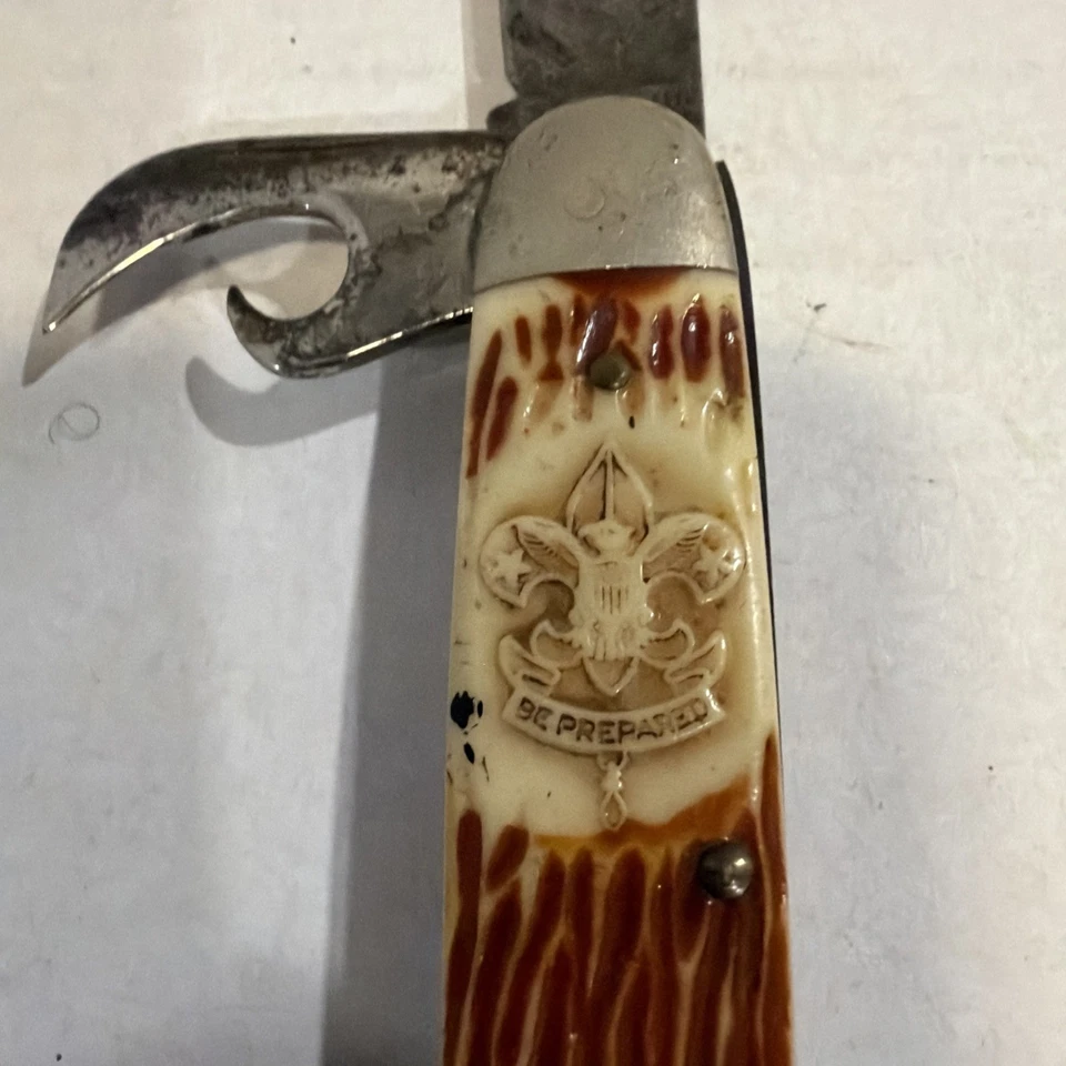 Винтажный 1950-х Imperial бойскаут нож 4 лезвия мульти инструмент карманный нож - Изображение 2 из 4