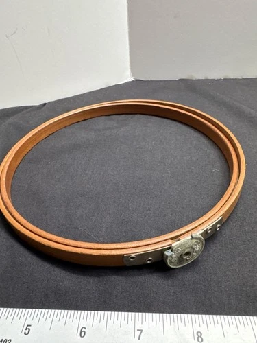 Vintage FLAWED Queen Brand Wooden Round 7" Embroidery Hoop with Tension Wheel -