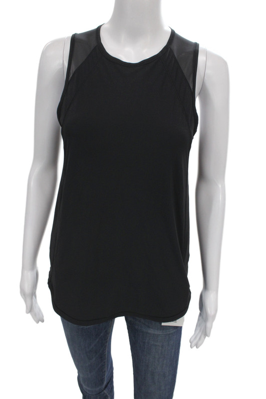 Lululemon Women Basic Sleeveless Cotton Crew Neck Top Black Size 4
