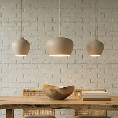 Lucande Pendelleuchte 'Malisa' (Skandinavisch) in Creme aus Metall (3 flammig, E