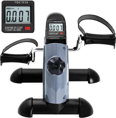 Mini Cycle Bike Foot Pedal Exercise Machine Arm Leg Recovery Peddle With  LCD US