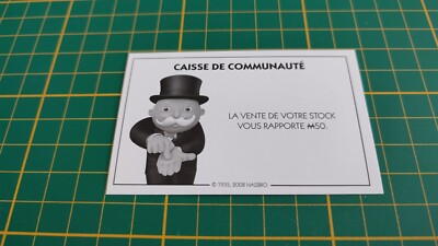 Karte Community Kasse Verkauf Ihres Lagerbestandes Spiel Monopoly Schnellspiele C25