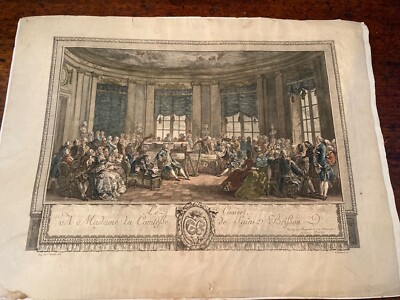 Colored Engraving '' Le Concert A Madame La Comtesse De Saint Brisson  Duclos 