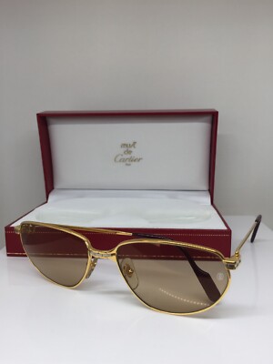 Cartier ゴールド アビエーターサングラス Cartier Aviator Sunglasses Solid 18K Yellow Gold Polarized Flash