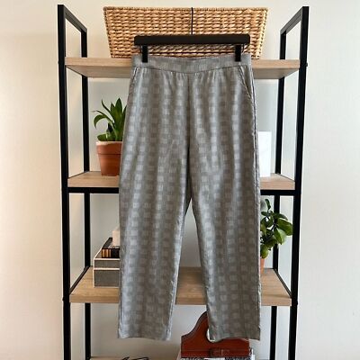 Clara Sun Woo High-Rise Pull On Plaid Cropped Career Dress Pant Trouser, S
