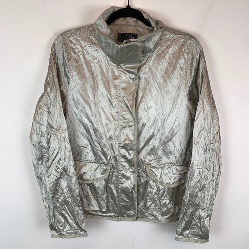 Lauren Ralph Lauren Active Silver Full Zip Jacket Size Medium M