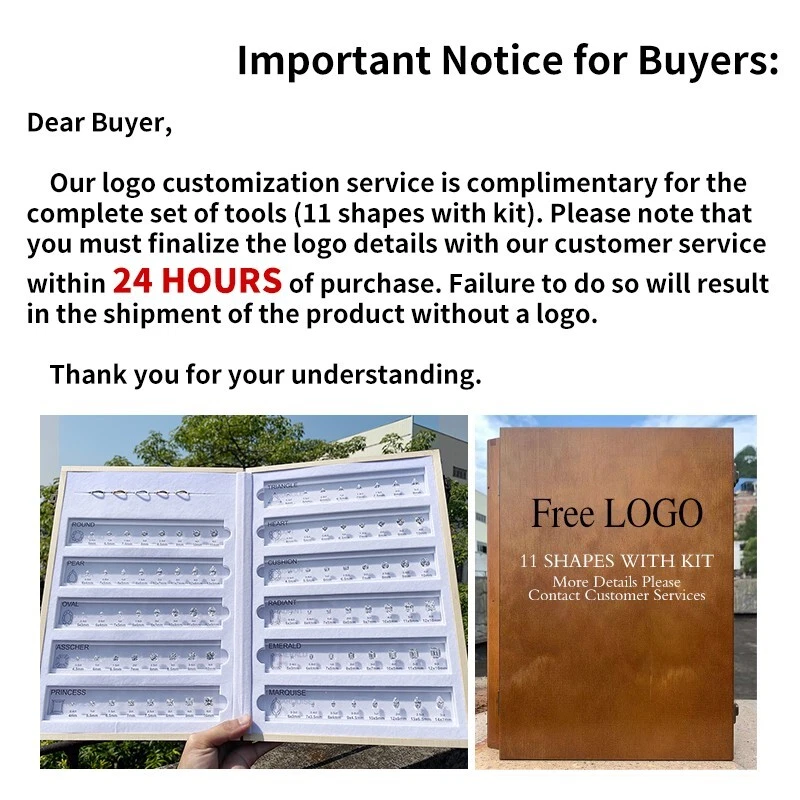 CZ钻石图定制比较表套装珠宝制作尺寸参考 — 第 2/4 张图片