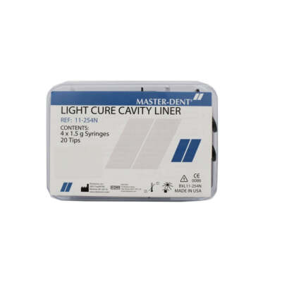 Master-Dent Light Cure Cavity Liner 1.5gm Syringe Box/4 #11-254N