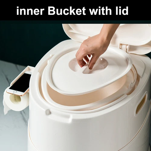 New Portable Toilet Camping 5L Travel Outdoor Indoor Commode Potty PP White - Picture 4 of 10