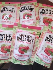6PK-Wiley Wallaby Licorice Soft &Chewy MIXED FRUIT Candy Twists - BBD3-11-25