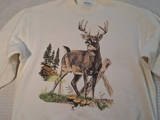 Vintage 1980s Deer Nature Animal Alabama Pullover Sweater Size 2XL Tee Jays USA