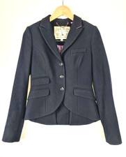 Jack Wills Navy Plain Tweed 100% Wool Blazer Jacket Size 6 8 Country Academia