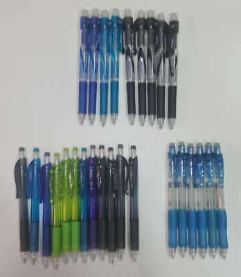 Big lot of 27 PENTEL Mechanical Pencils 0.5/0.7 E-sharp/Energize/Rolly