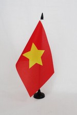 Drapeau de table Nord-Viêtnam 1945-1955 21x14cm - PETIT Drapeaux DE BUREAU du Vi
