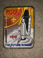 Boy Scout 2000 Camp Seven Ranges 7R Buckeye Council Ohio Space Shuttle BSA Patch