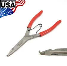 Wilde 9" Thin Angle Tip Lock Ring Pliers Snap Retaining Satin Finish Made in USA