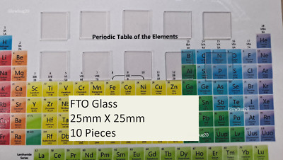 FTO Glass Transparent Conductive glass 10 pieces 25mm X 25mm ;  10 ohm/sq