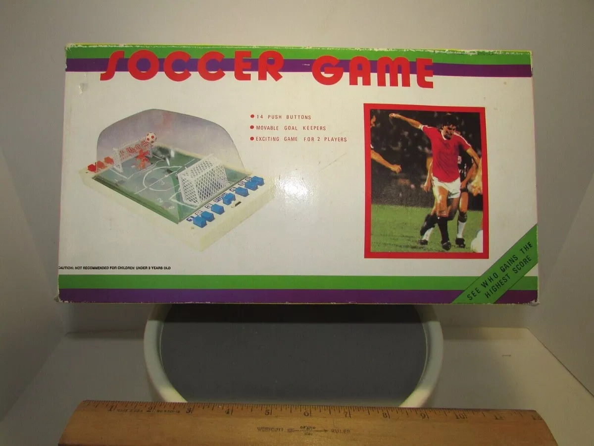 Vintage 2 Player SOCCER GAME! Box Table Top w/ Dome Push Buttons  Non-Electronic