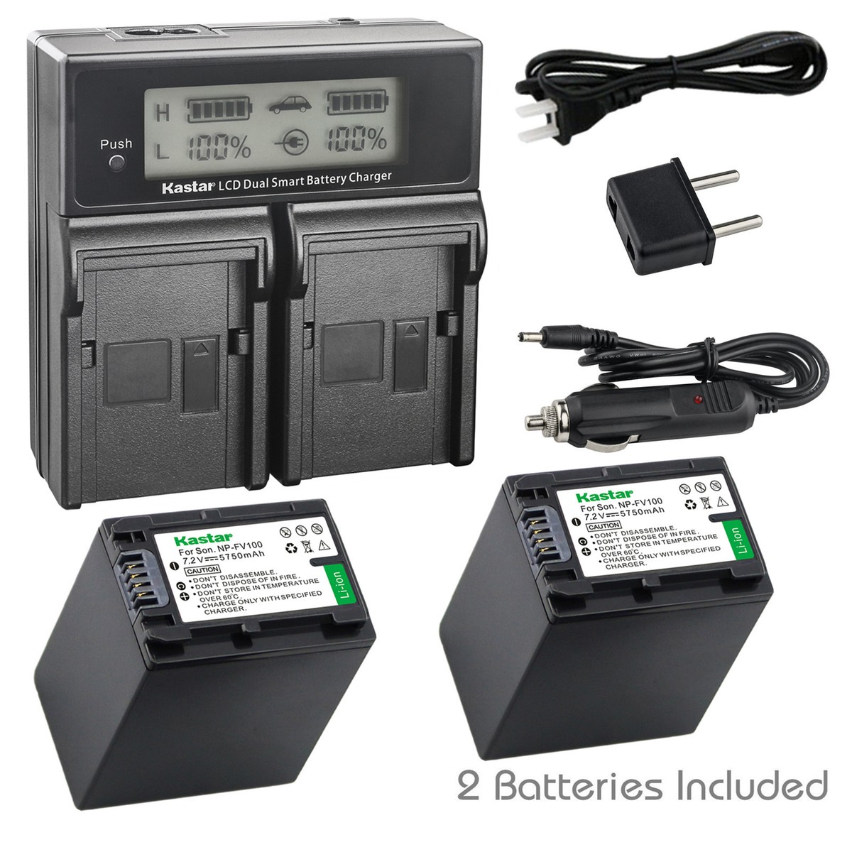 ソニー NP-FV100 互換バッテリーと互換充電器 NEX-VG900/HDR-CX390/HDR