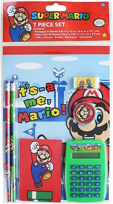 Innovative Designs Nintendo Super Mario 7 Piece Stationery Set w/ Calculator