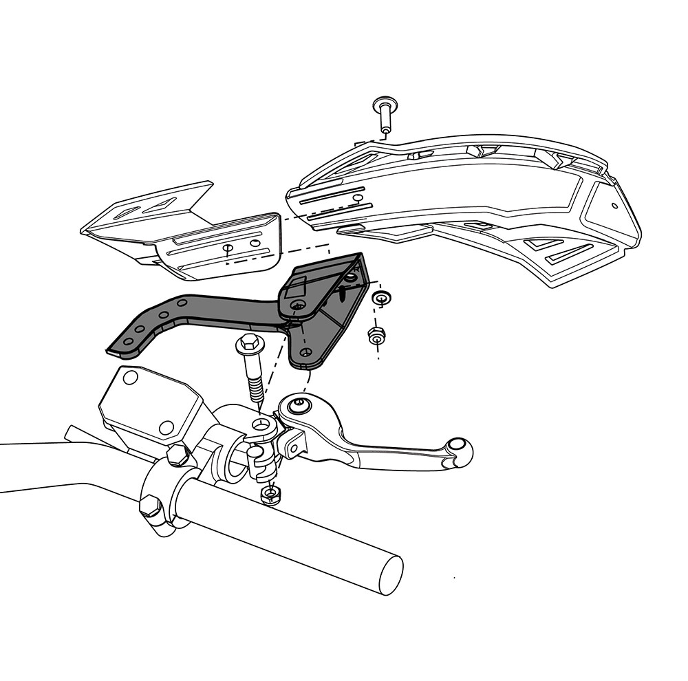 Kawasaki KX250F Rtech Vertigo MX Handguards Motocross Hand Guards Red