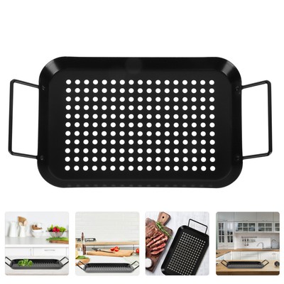 Stainless Steel Grill Pan Veggie Grill Baskets Sushi Plates Sink Dish Drainer