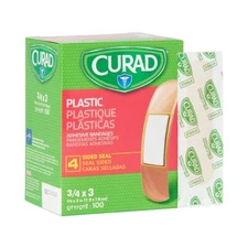 CURAD Plastic Adhesive Bandages, 3/4" x 3", Case