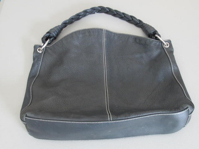 Vtg Ralph Lauren Soft Pebbled Leather Shoulder Bag Black Purse Slouch Hobo  Styl