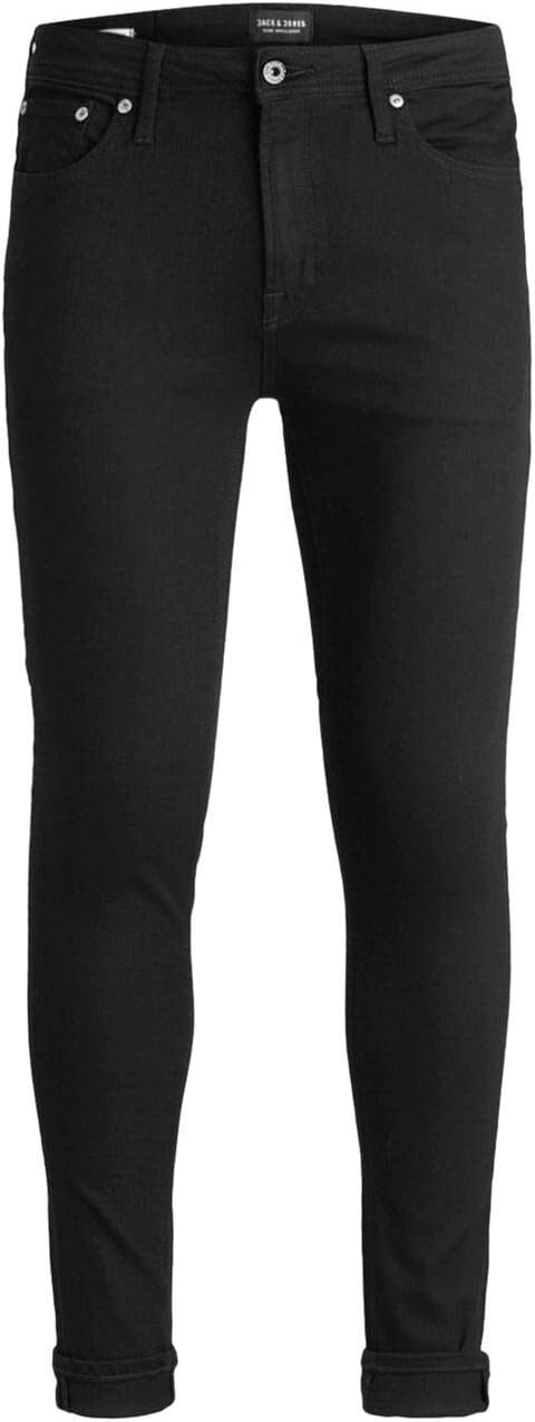 JACK & JONES Mens Black Skinny Fit Jean Smart Casual Stretch Denim Pants W32 L32