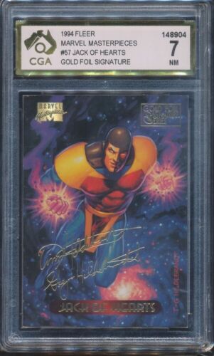 1994 Fleer Marvel Masterpieces Gold Signature #57 Jack of Hearts - CGA 7 NM - Picture 1 of 3