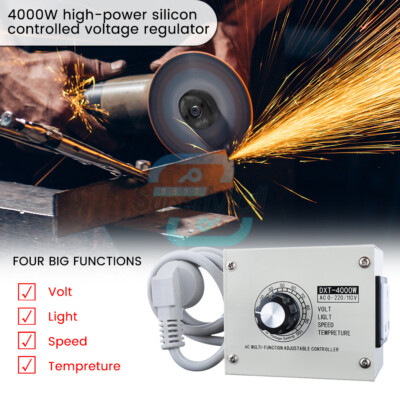 220V 4000W Adjustable Voltage Regulator Dimming SCR Temperature Speed Controller