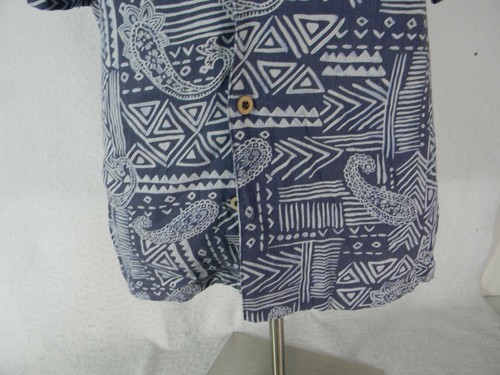 Caribbean Joe shirt men's XL extra large Silk blue tribal short sleeve Hawaiian - Picture 4 of 10