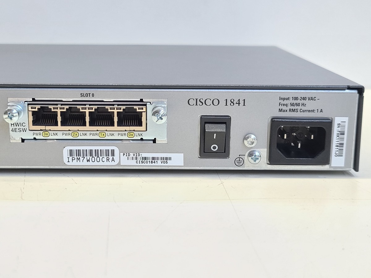 Cisco 1800 Series 1841 Router V05 HWIC 4ESW 256MB RAM/128MB Flash