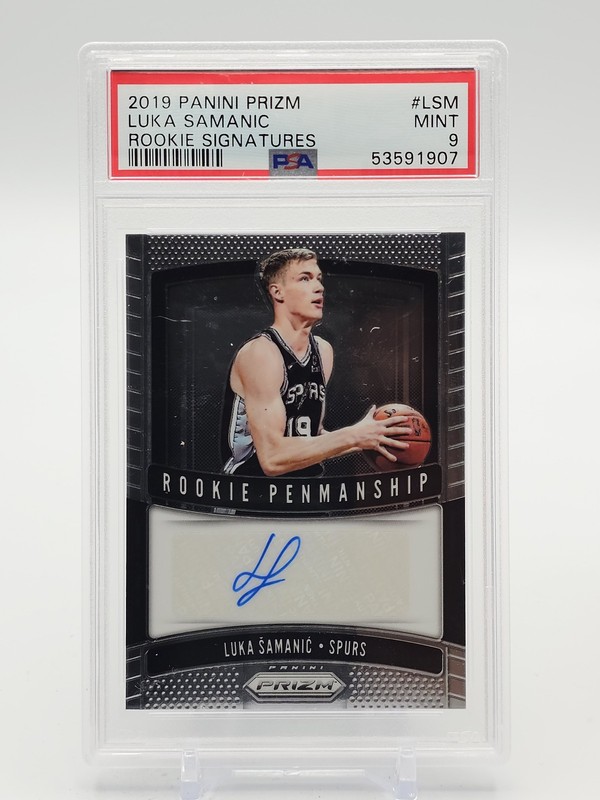 LUKA SAMANIC 2019-20 PANINI PRIZM ROOKIE PENMANSHIP SIGNATURES AUTO PSA 9 Q7484