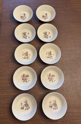 Lot of 10 Vintage Lenox Special Child Bowls Girl Stroller Boy Train Hobby Horse