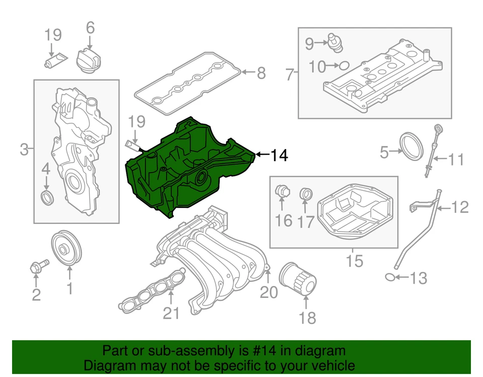 Genuine Nissan Oil Pan 11110-CK80C - Image 2 of 2