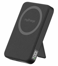 myCharge CliqLuxe 10000mAh Black Qi 15W Wireless Fast Charge USB-C LED