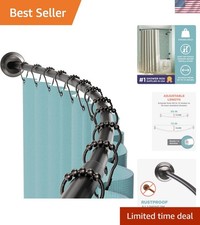 Curved Shower Curtain Rod, No Drill, 50-72 Inch Adjustable Tension Shower Rod...