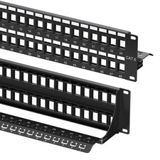 Cable Matters Rackmount or Wall Mount 2U 48 Port Keystone Patch Panel with Cable