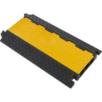 Global Industrial 3-Channel Heavy-Duty Cable Protector 32600 lbs. Cap. Black