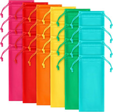 24 Pcs Sunglass Pouch Drawstring Microfiber Pouch Multicolor Soft Sunglasses Cas