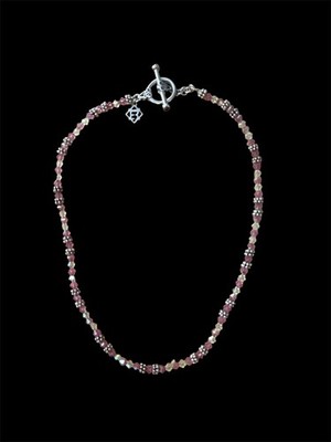 Signierte Elyse Ryan Sterling 925 Halskette Swarovski Kristall rosa gelb Perlen