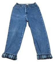 Vtg L.L. Bean Relaxed Fit Jeans Flannel Lined Sz 10 Regular 100 Cotton Womens