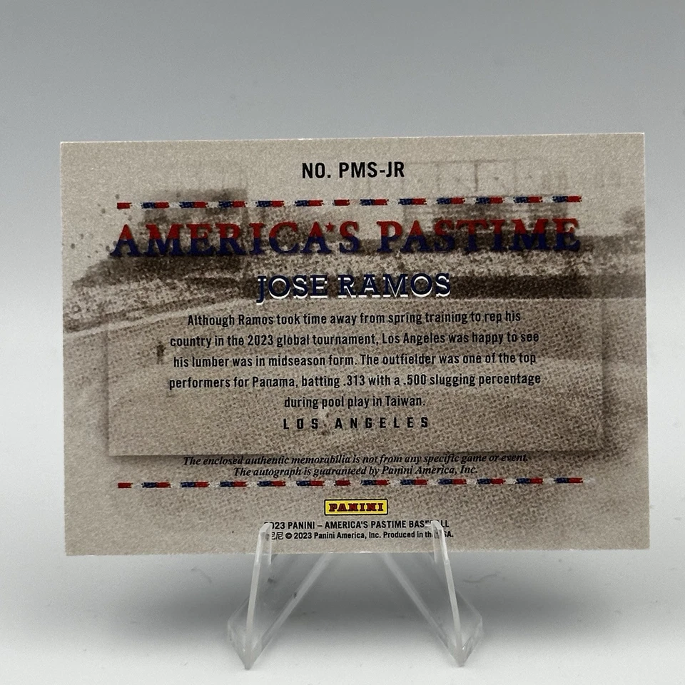 Jose Ramos 2023 Panini America’s Pastime Auto Patch 25/25 Dodgers Rookie Card - Image 4 of 4