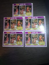 LOT OF (5) 1981-82 TOPPS 76ERS TEAM LEADERS #59 W JULIUS ERVING LARRY BIRD DR. J